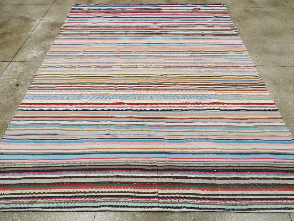Contemporary Turkish Flatweave Kilim Room Size Carpet, No.29691 - Galerie Shabab