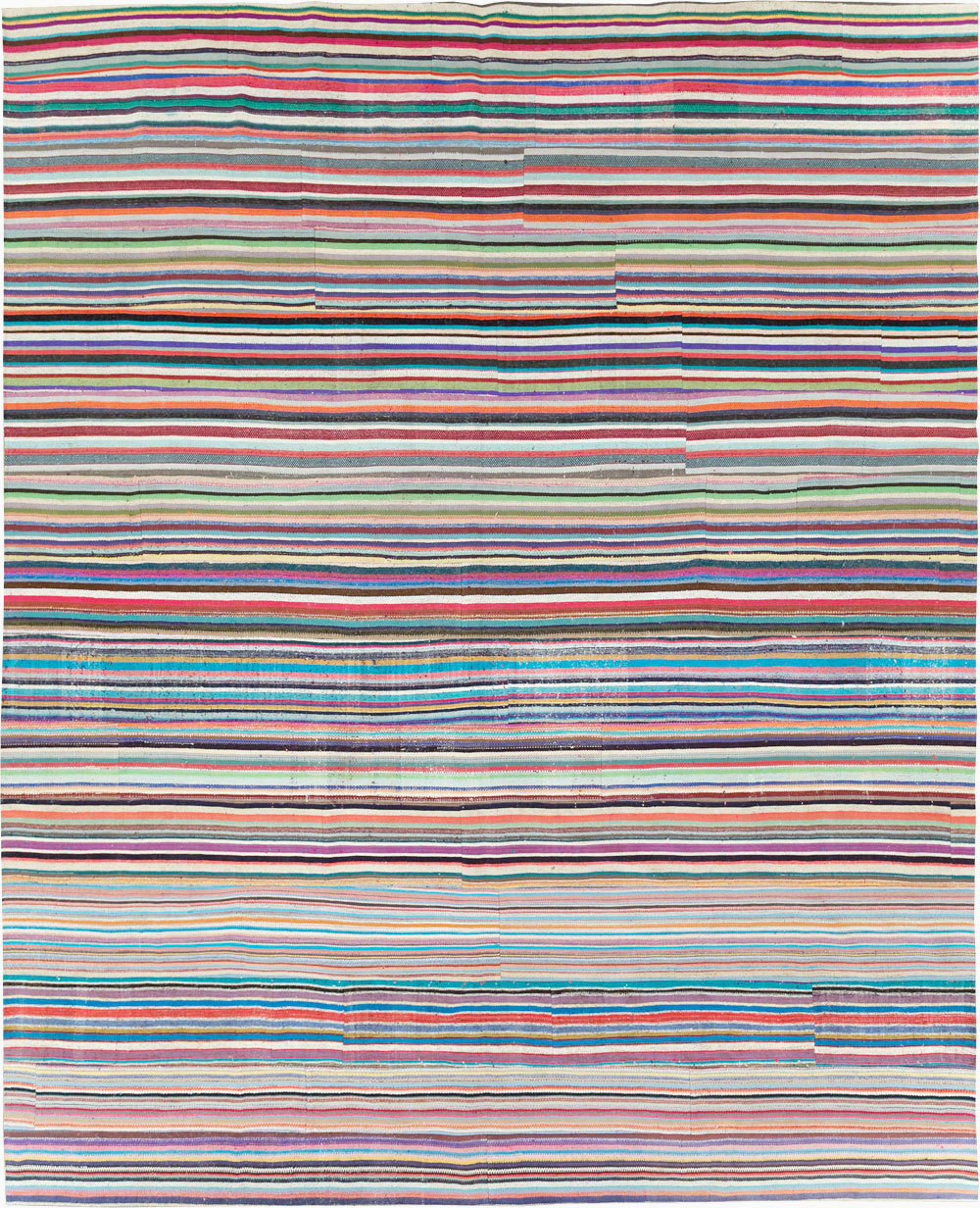 Contemporary Colorful Turkish Flat-Weave Kilim, No.29692 - Galerie Shabab