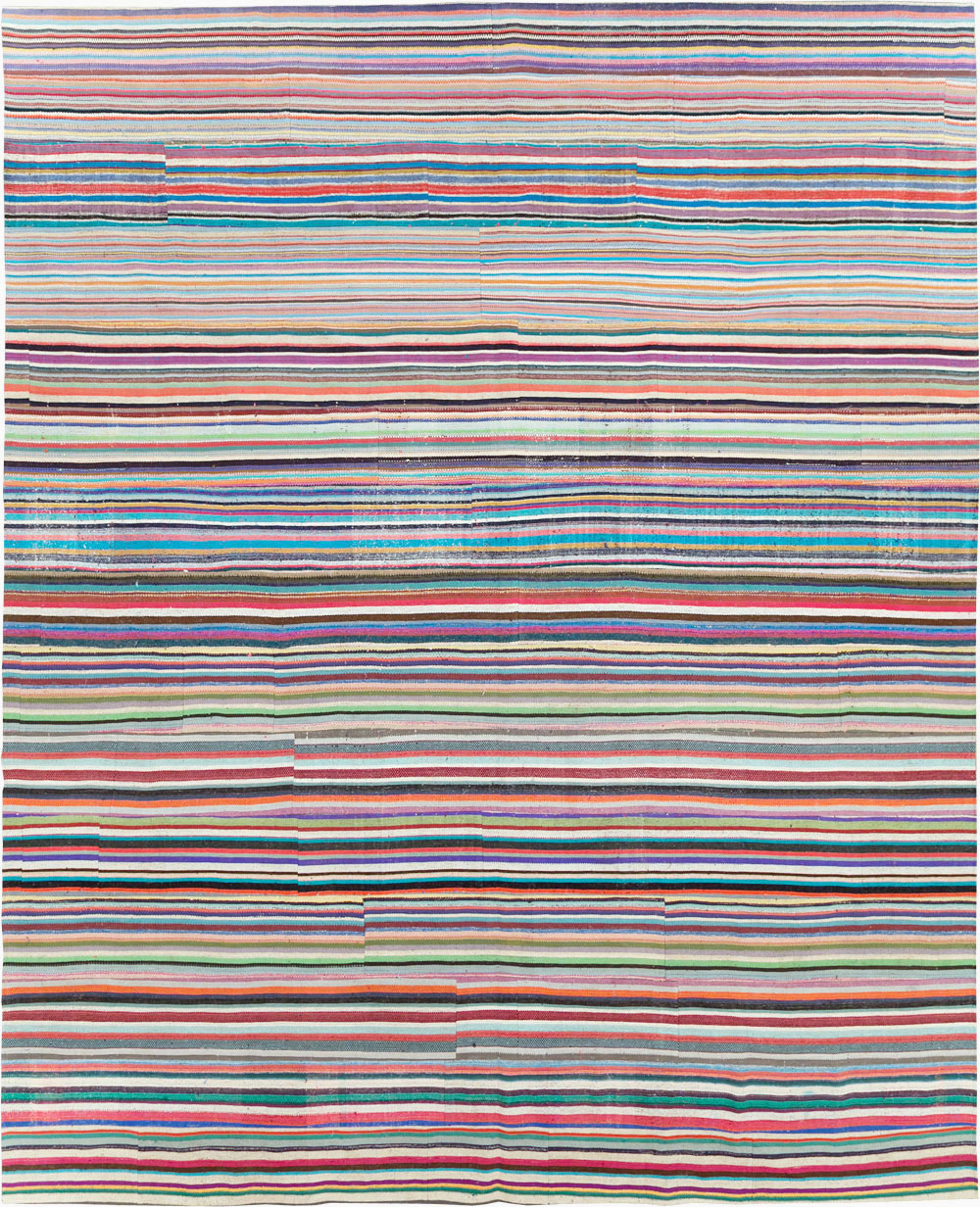 Contemporary Colorful Turkish Flat-Weave Kilim, No.29692 - Galerie Shabab