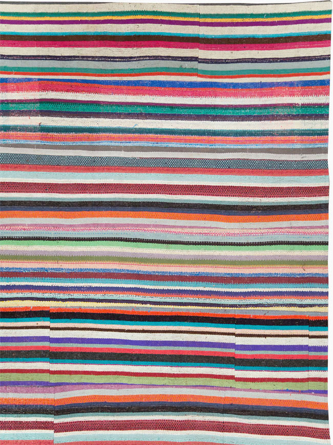 Contemporary Colorful Turkish Flat-Weave Kilim, No.29692 - Galerie Shabab