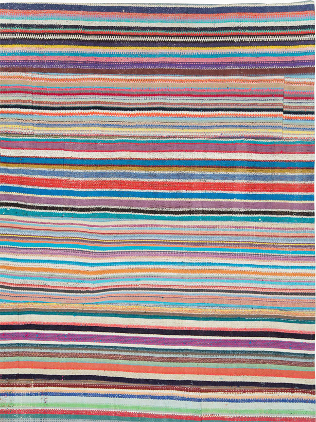 Contemporary Colorful Turkish Flat-Weave Kilim, No.29692 - Galerie Shabab
