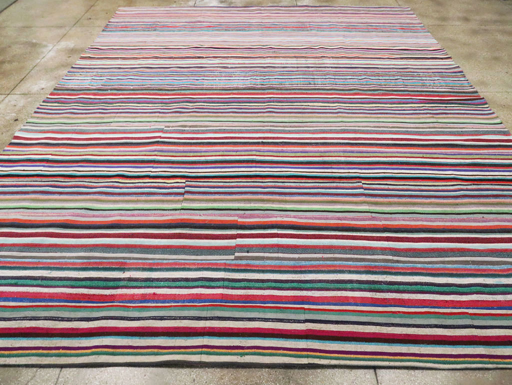 Contemporary Colorful Turkish Flat-Weave Kilim, No.29692 - Galerie Shabab