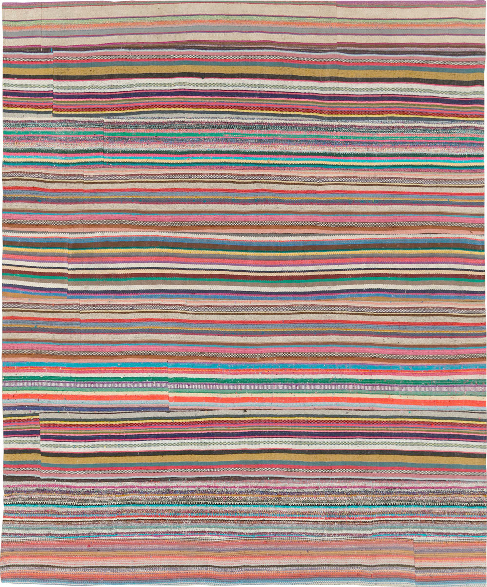 Contemporary Turkish Flatweave Kilim Room Size Carpet, No.29695 - Galerie Shabab