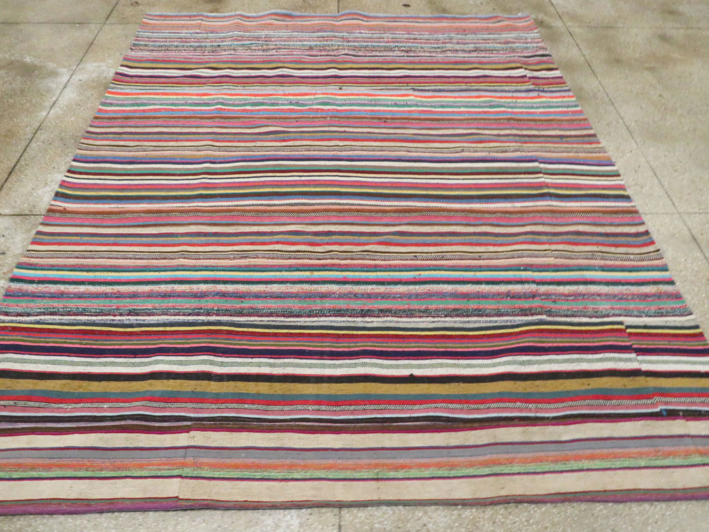 Contemporary Turkish Flatweave Kilim Room Size Carpet, No.29695 - Galerie Shabab