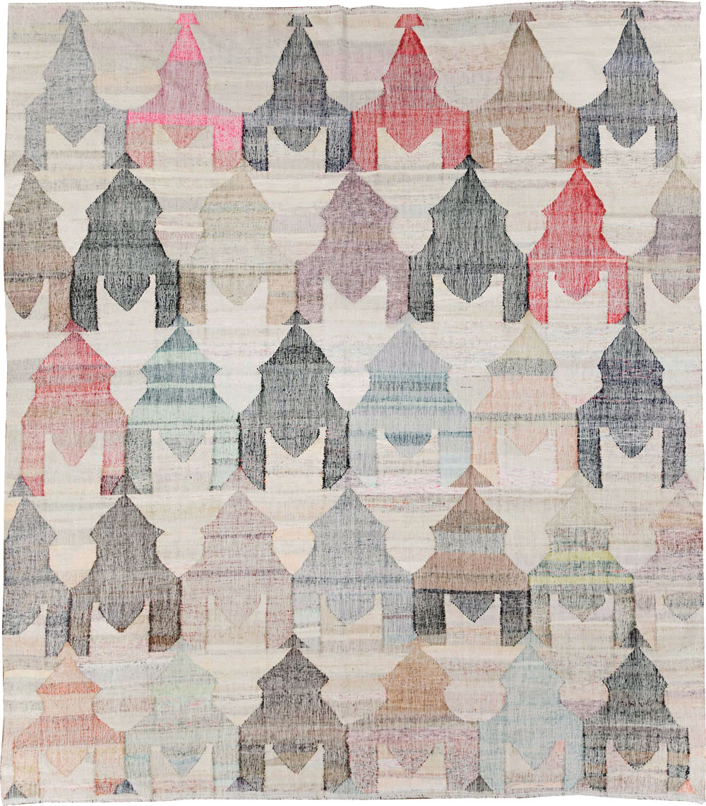 Turkish Contemporary Flatweave Kilim Large Room Size Carpet, No.29696 - Galerie Shabab