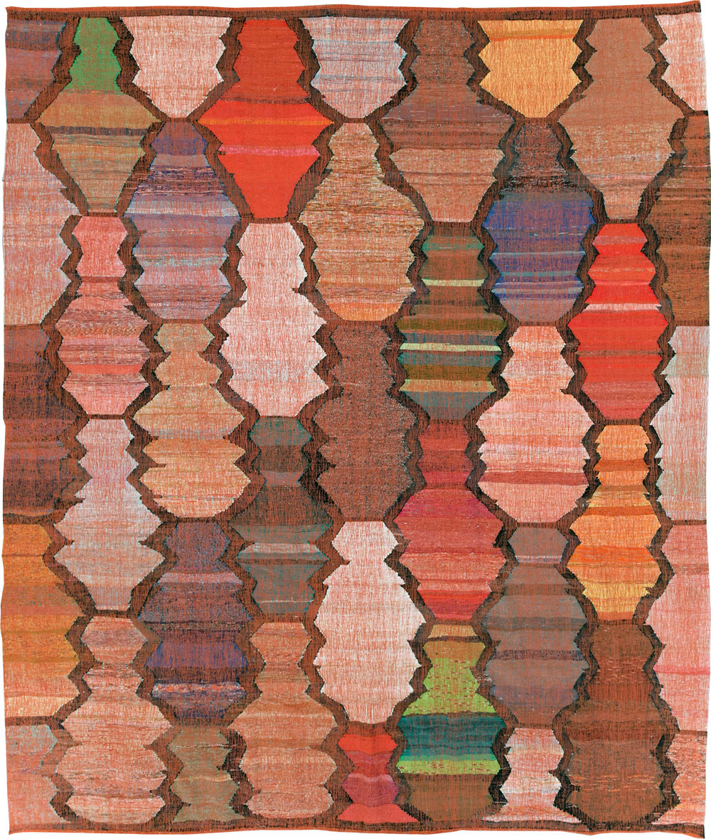 Contemporary Turkish Flatweave Kilim Room Size Carpet, No.29697 - Galerie Shabab