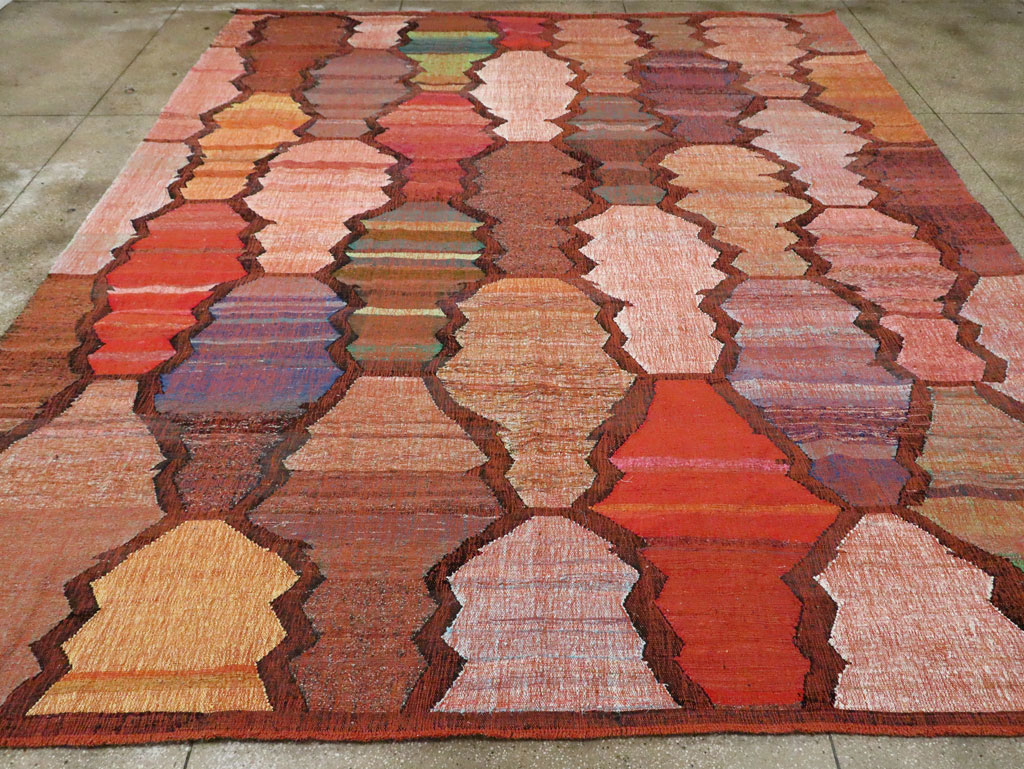 Contemporary Turkish Flatweave Kilim Room Size Carpet, No.29697 - Galerie Shabab