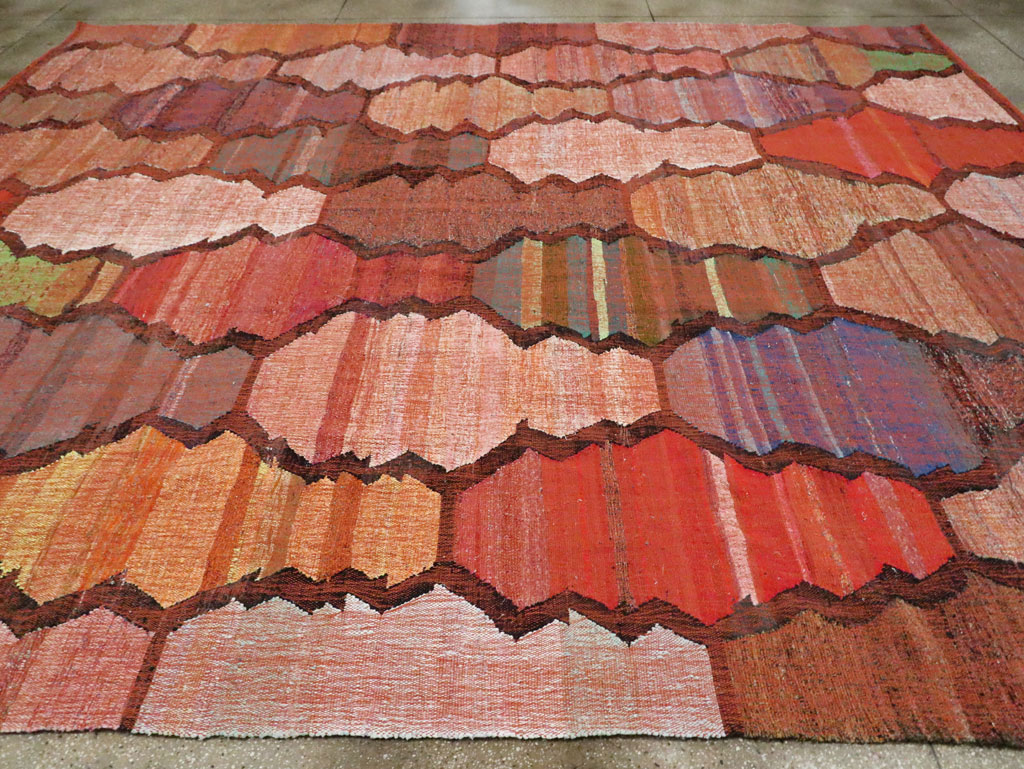 Contemporary Turkish Flatweave Kilim Room Size Carpet, No.29697 - Galerie Shabab