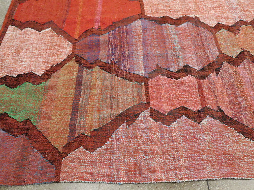 Contemporary Turkish Flatweave Kilim Room Size Carpet, No.29697 - Galerie Shabab