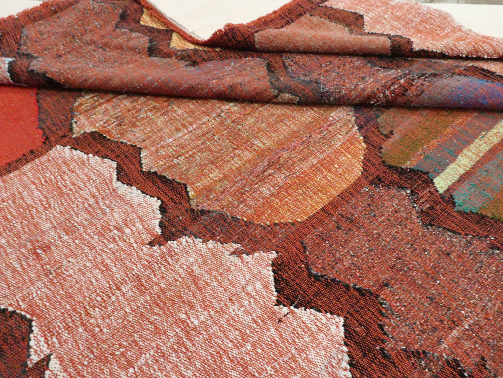 Contemporary Turkish Flatweave Kilim Room Size Carpet, No.29697 - Galerie Shabab