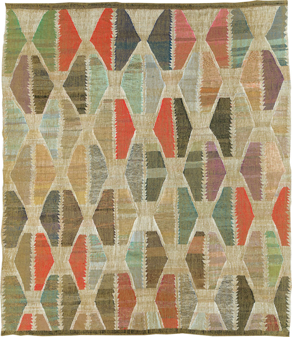 Contemporary Turkish Flatweave Kilim Large Room Size Carpet, No.29698 - Galerie Shabab