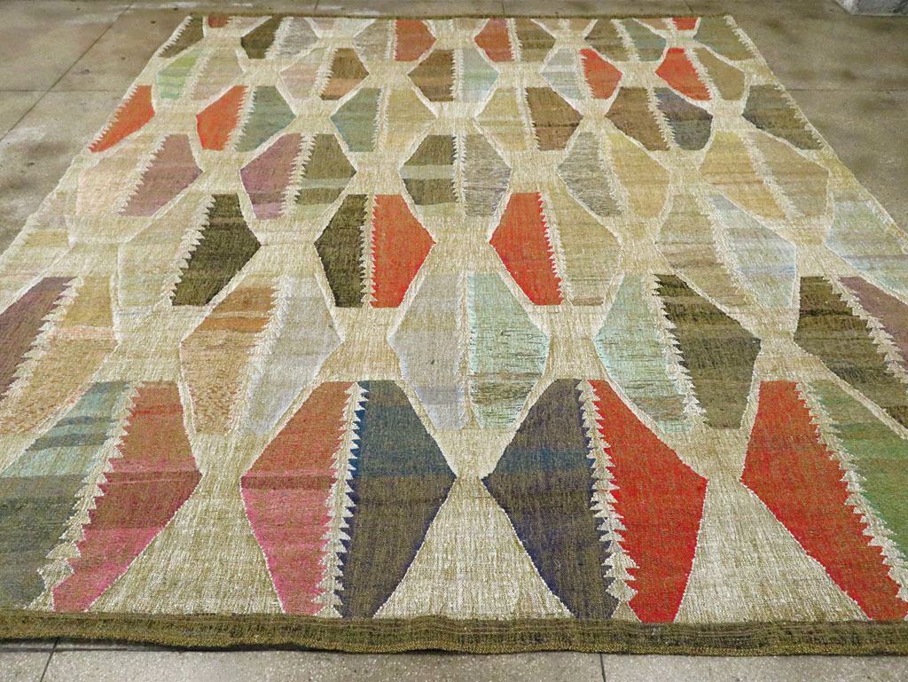 Contemporary Turkish Flatweave Kilim Large Room Size Carpet, No.29698 - Galerie Shabab