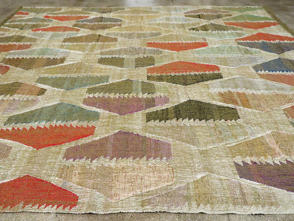 Contemporary Turkish Flatweave Kilim Large Room Size Carpet, No.29698 - Galerie Shabab