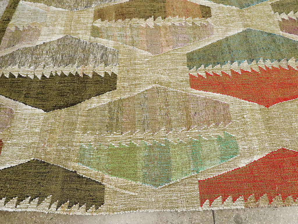 Contemporary Turkish Flatweave Kilim Large Room Size Carpet, No.29698 - Galerie Shabab