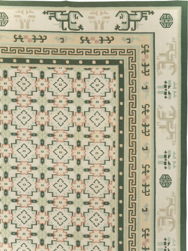 Large Vintage Indian Dhurrie Flatweave Carpet, No.29705 - Galerie Shabab