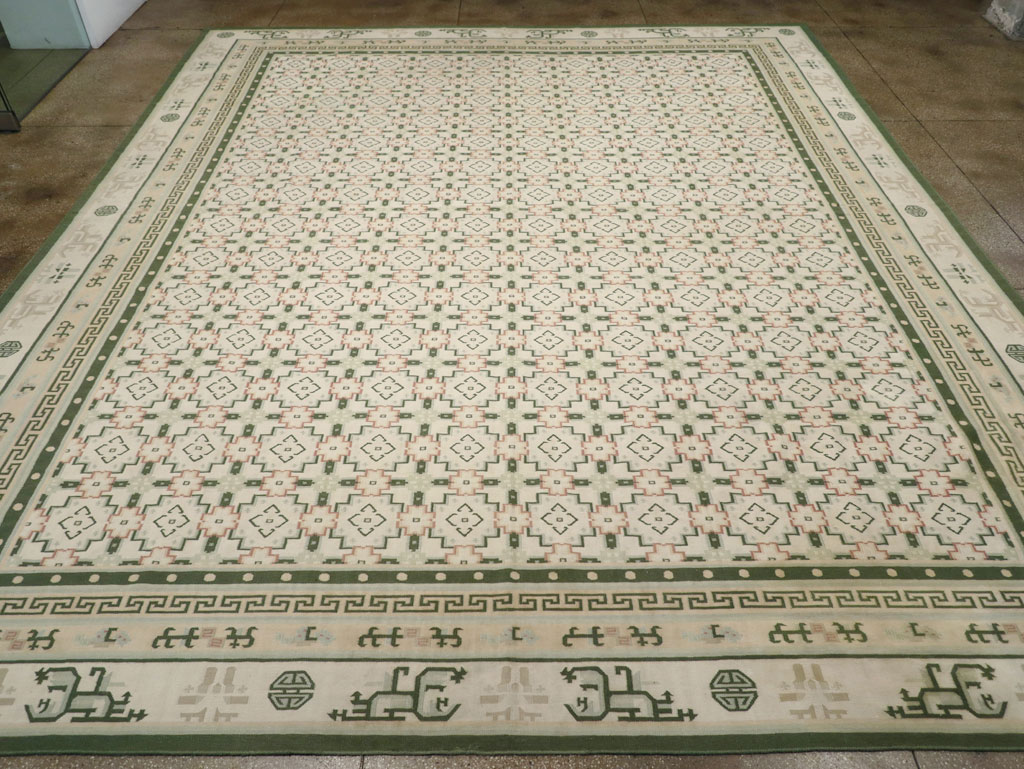 Large Vintage Indian Dhurrie Flatweave Carpet, No.29705 - Galerie Shabab