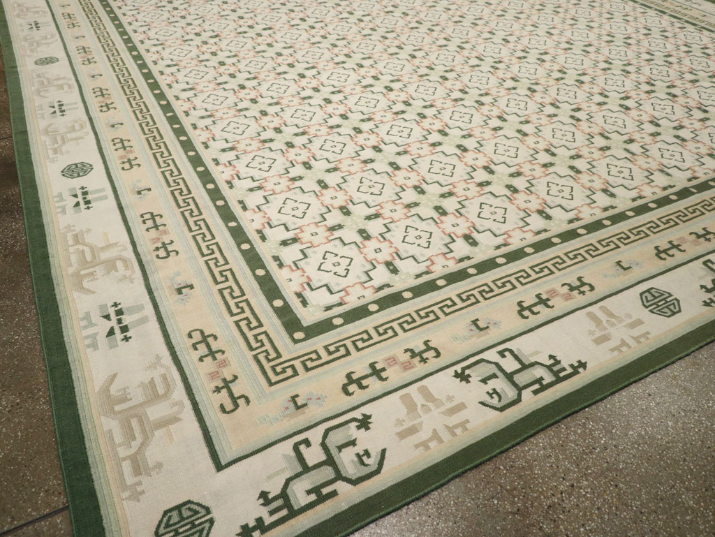 Large Vintage Indian Dhurrie Flatweave Carpet, No.29705 - Galerie Shabab