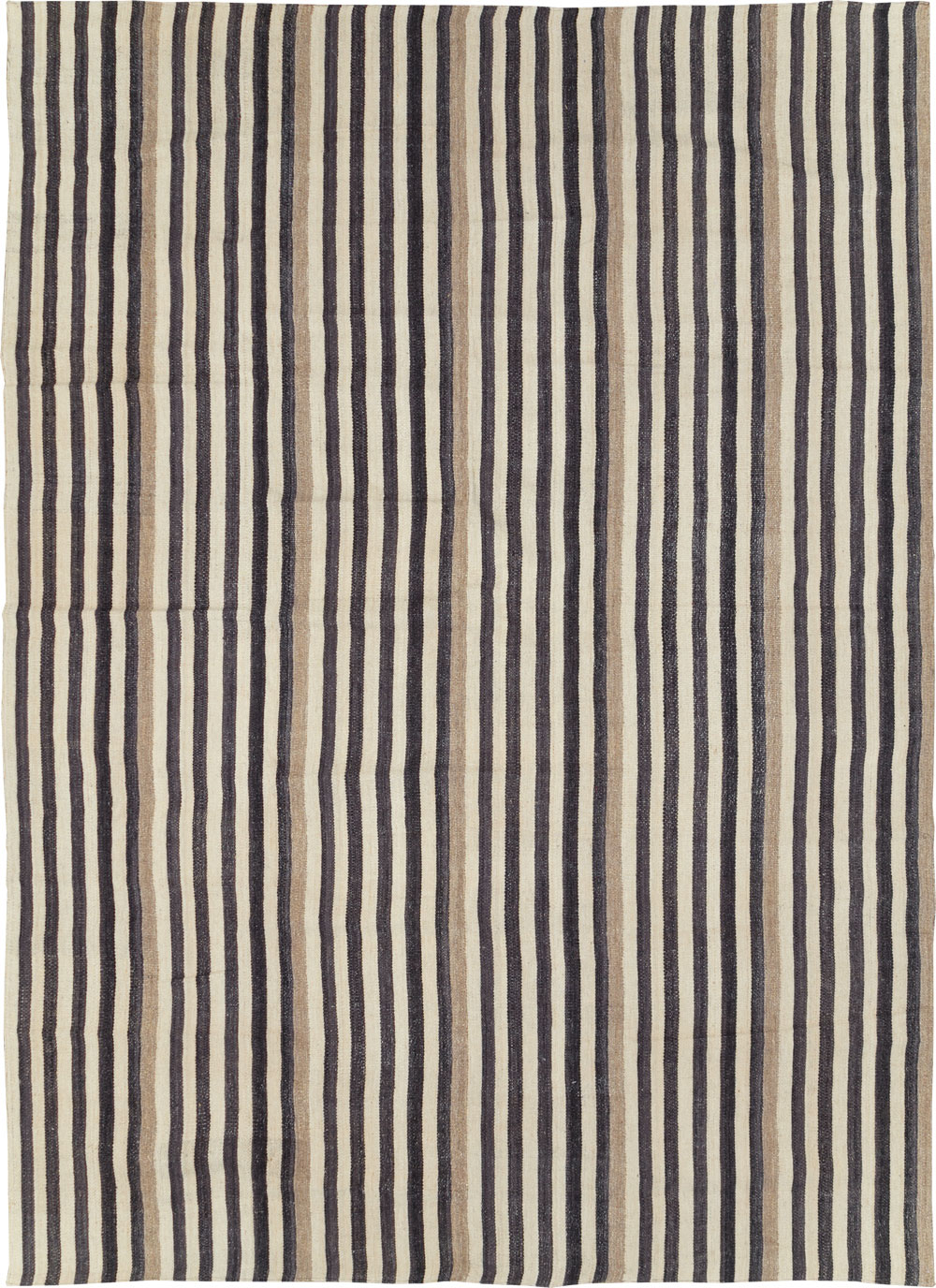 Modern Turkish Flatweave Kilim Room Size Carpet, No.29722 - Galerie Shabab