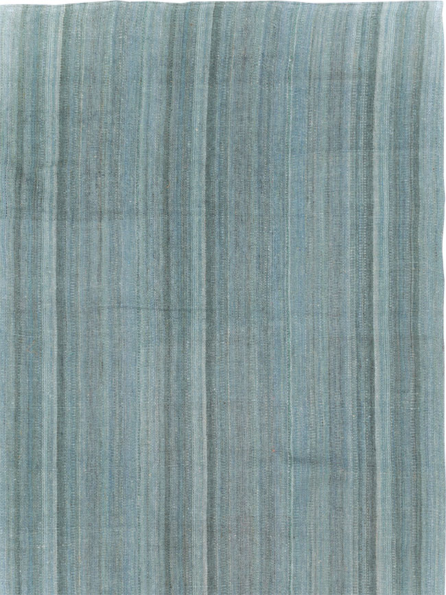 Rustic Modern Turkish Flatweave Kilim Room Size Carpet, No.29728 - Galerie Shabab