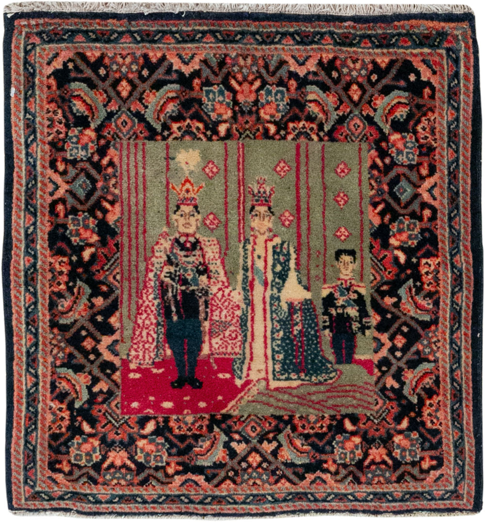 Antique Persian Sarouk Pictorial Rug, No.29734 - Galerie Shabab