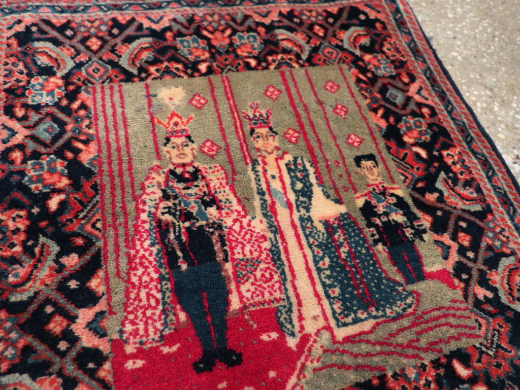 Antique Persian Sarouk Pictorial Rug, No.29734 - Galerie Shabab