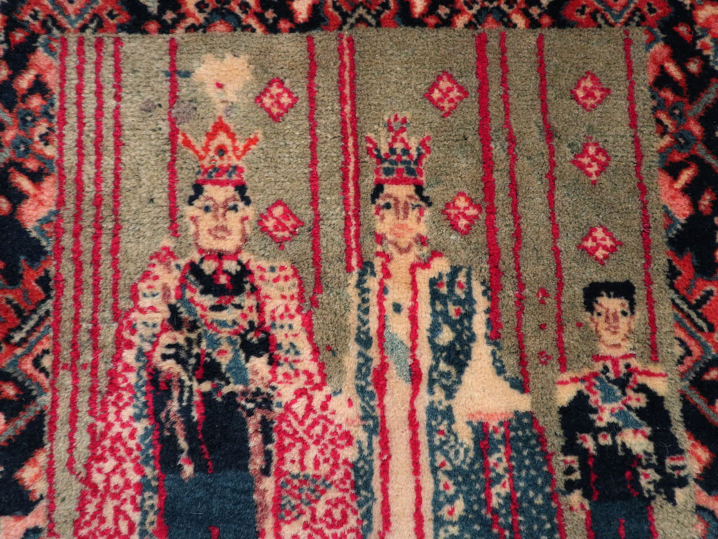 Antique Persian Sarouk Pictorial Rug, No.29734 - Galerie Shabab