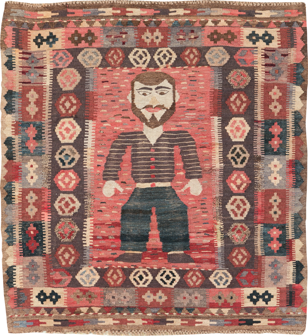 Vintage Turkish Pictorial Flatweave Kilim, No.29735 - Galerie Shabab
