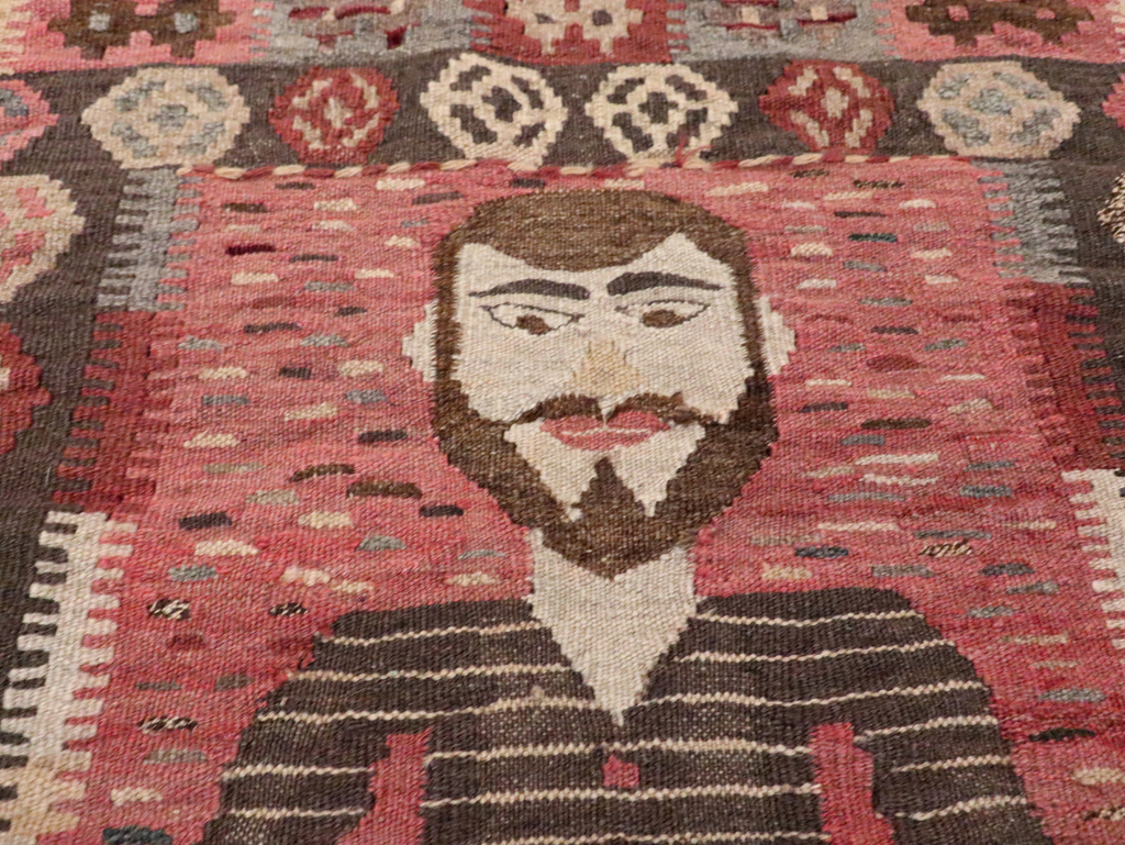 Vintage Turkish Pictorial Flatweave Kilim, No.29735 - Galerie Shabab