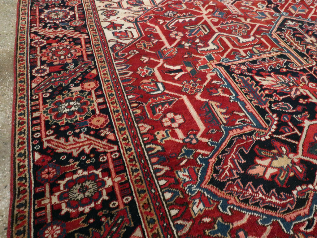 Vintage Persian Heriz Room Size Carpet, No.29742 - Galerie Shabab