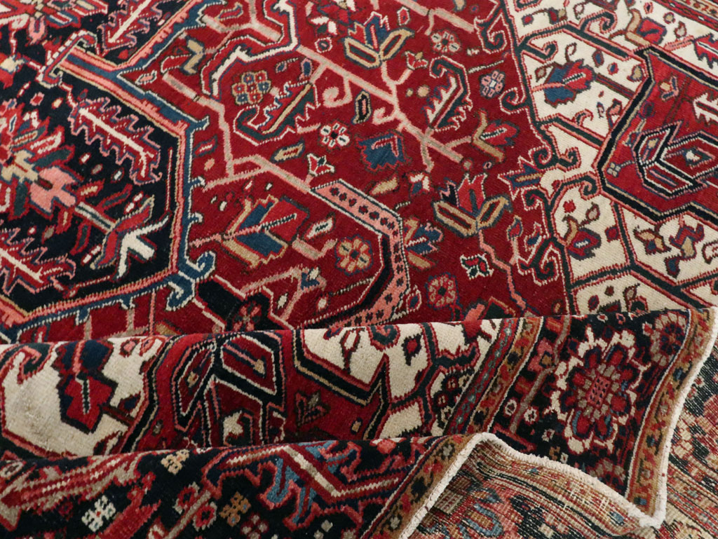Vintage Persian Heriz Room Size Carpet, No.29742 - Galerie Shabab