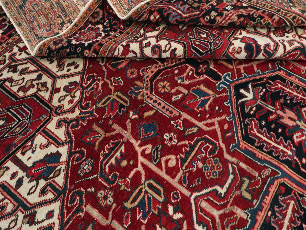 Vintage Persian Heriz Room Size Carpet, No.29742 - Galerie Shabab
