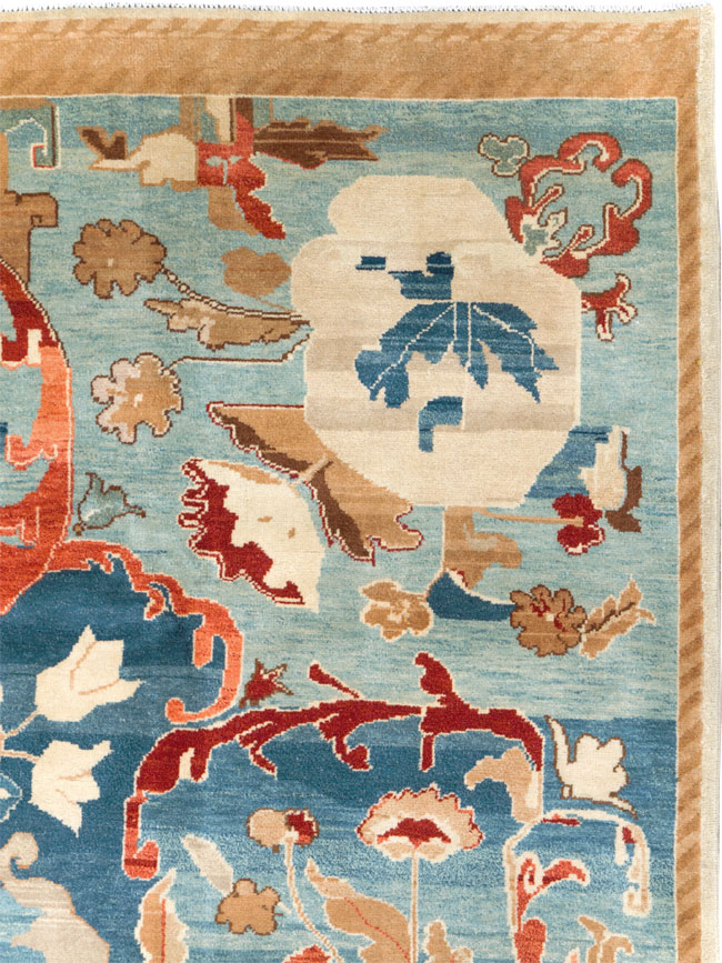 Vintage Indian Art Deco Square Room Size Carpet, No.29745 - Galerie Shabab