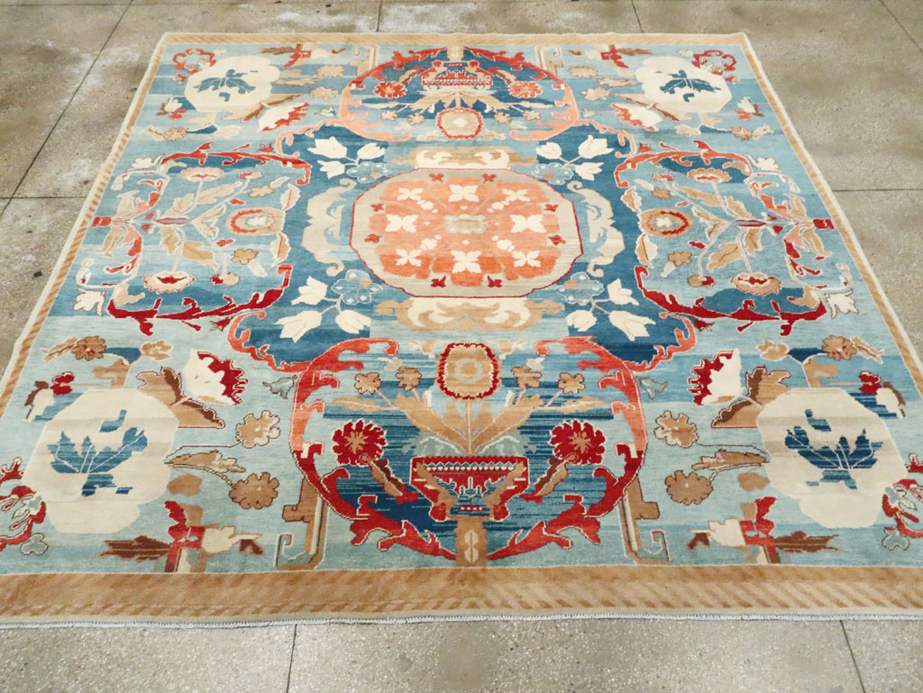 Vintage Indian Art Deco Square Room Size Carpet, No.29745 - Galerie Shabab