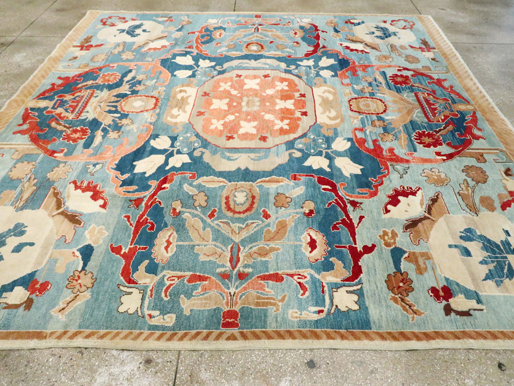 Vintage Indian Art Deco Square Room Size Carpet, No.29745 - Galerie Shabab