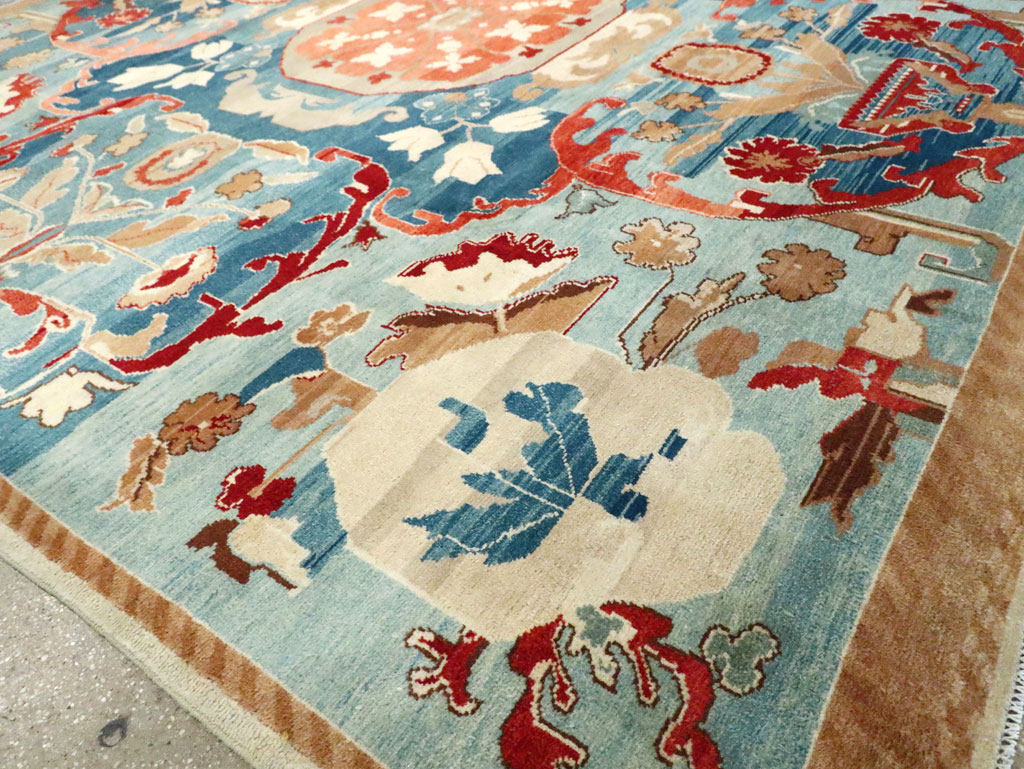 Vintage Indian Art Deco Square Room Size Carpet, No.29745 - Galerie Shabab
