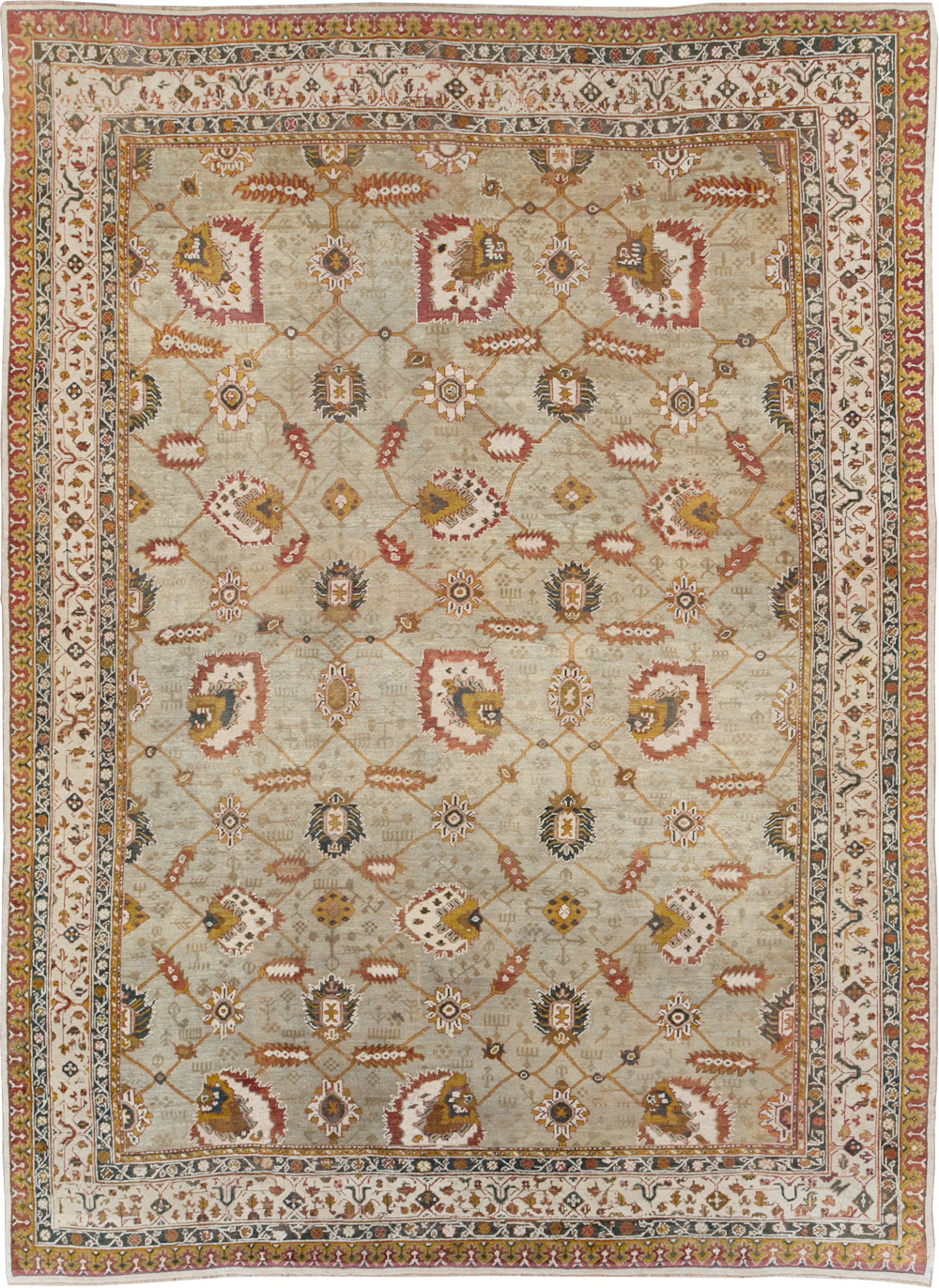 Vintage Turkish Oushak Carpet, No.29748 - Galerie Shabab
