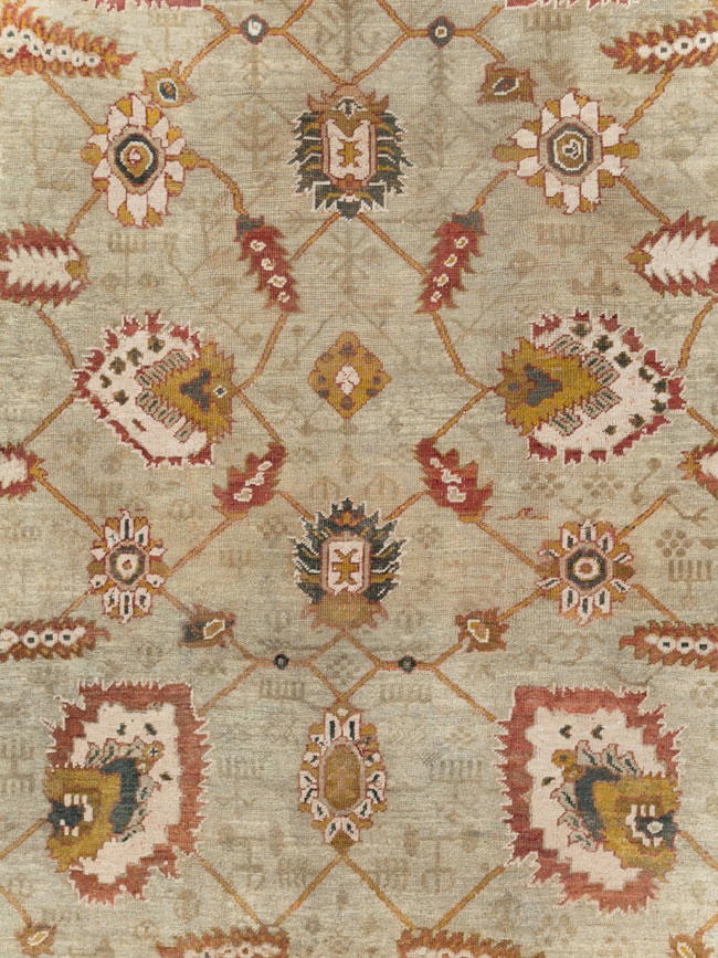 Vintage Turkish Oushak Carpet, No.29748 - Galerie Shabab