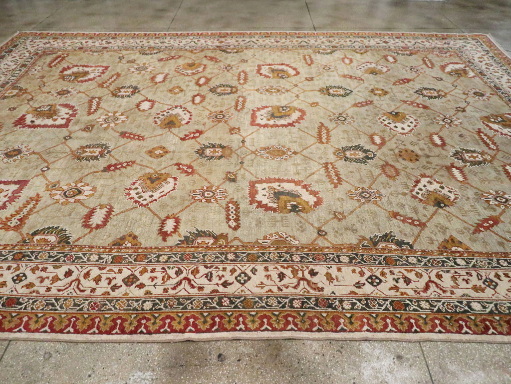 Vintage Turkish Oushak Carpet, No.29748 - Galerie Shabab