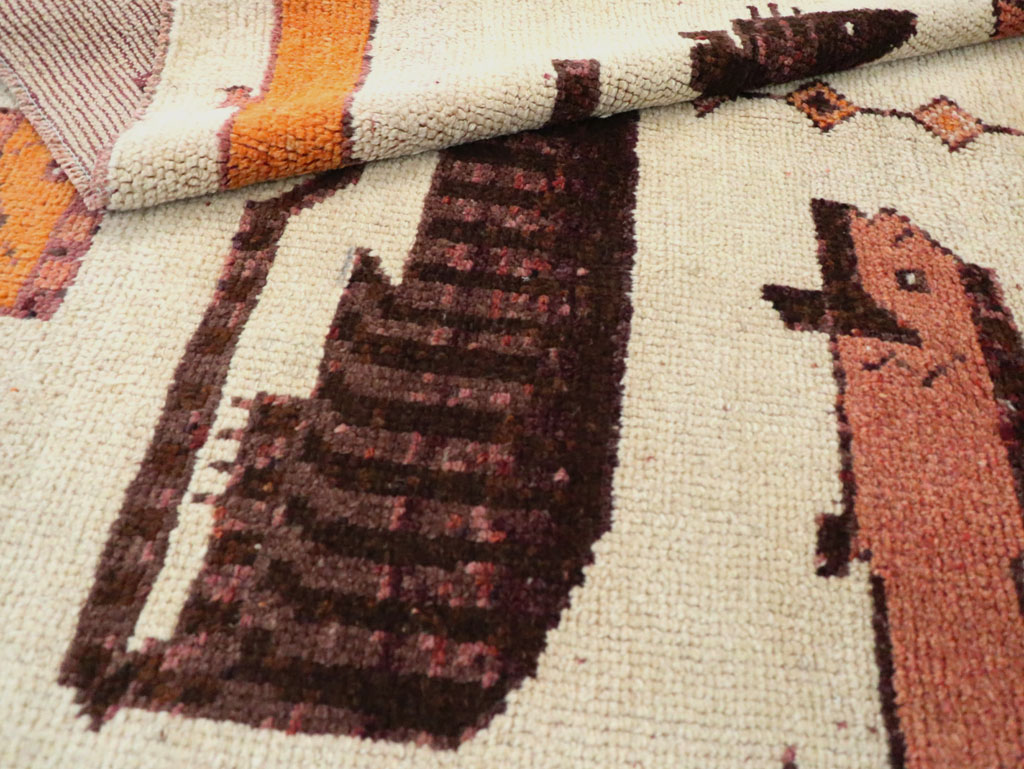 Vintage Persian Bakhtiari Pictorial Accent Rug (Pair: 1 of 2), No.29752 - Galerie Shabab