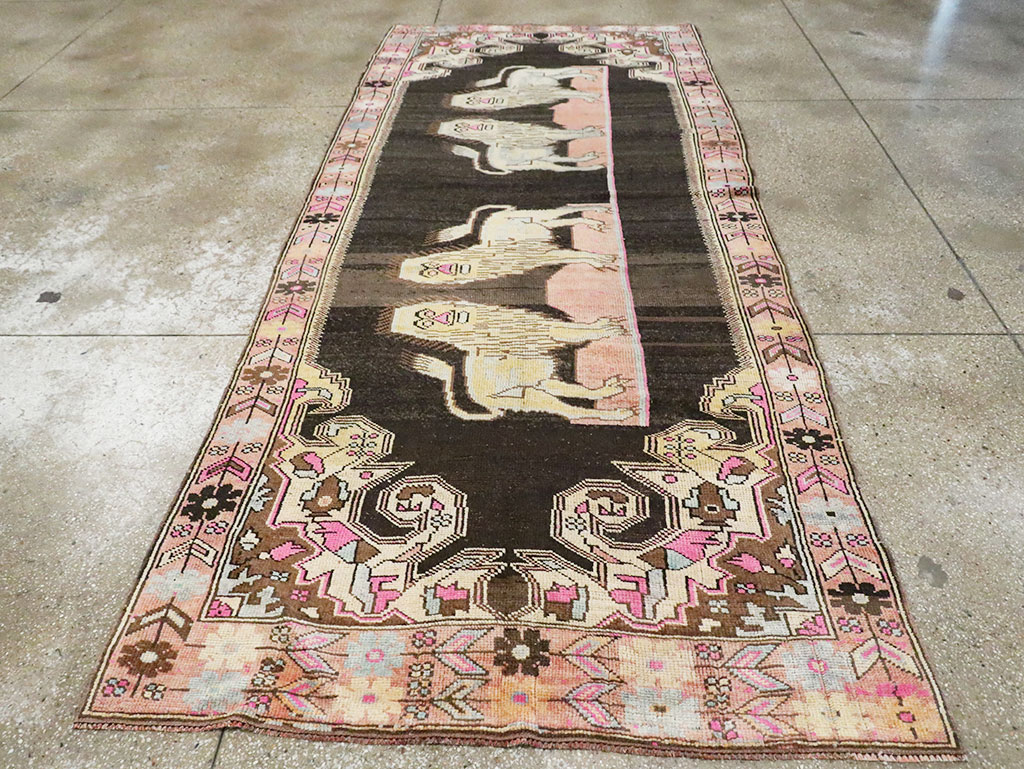 Vintage Pictorial Karabagh Rug, No.29756 - Galerie Shabab