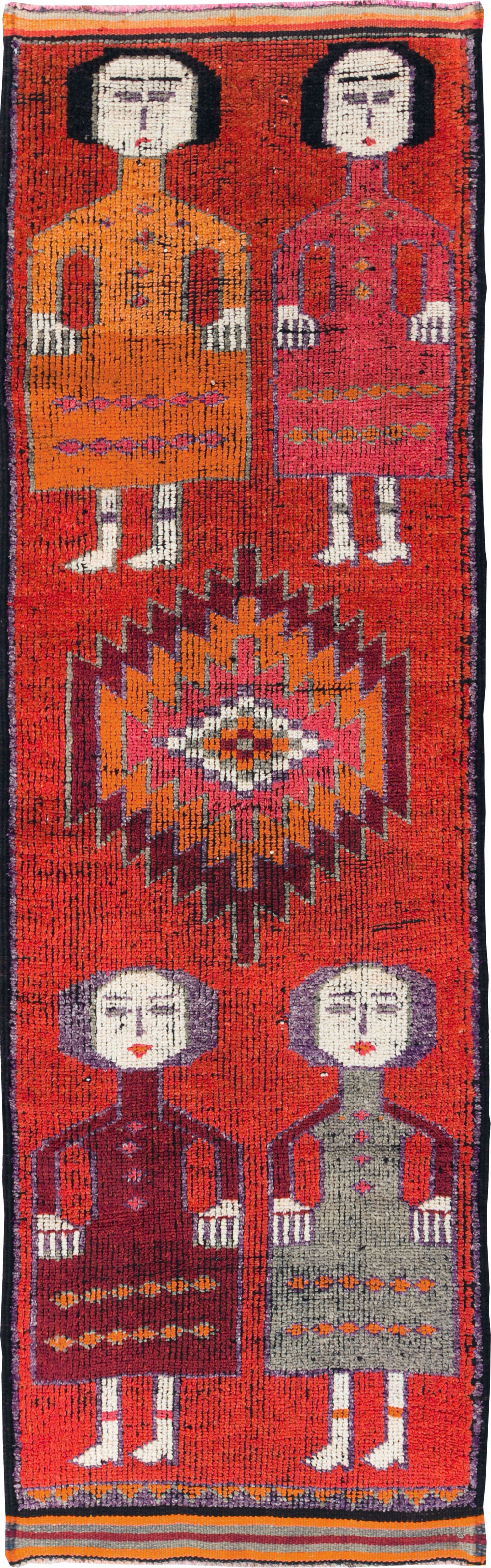 Vintage Turkish Anatolian Pictorial Runner, No.29757 - Galerie Shabab