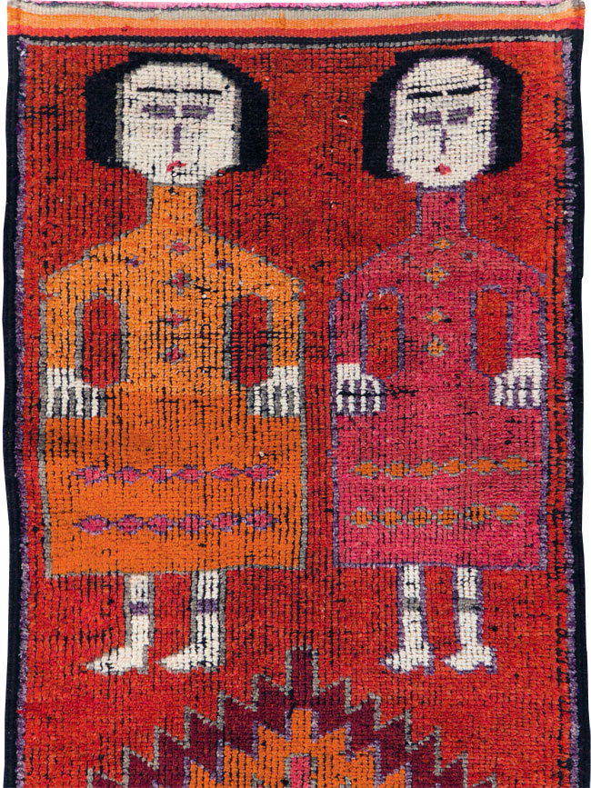 Vintage Turkish Anatolian Pictorial Runner, No.29757 - Galerie Shabab