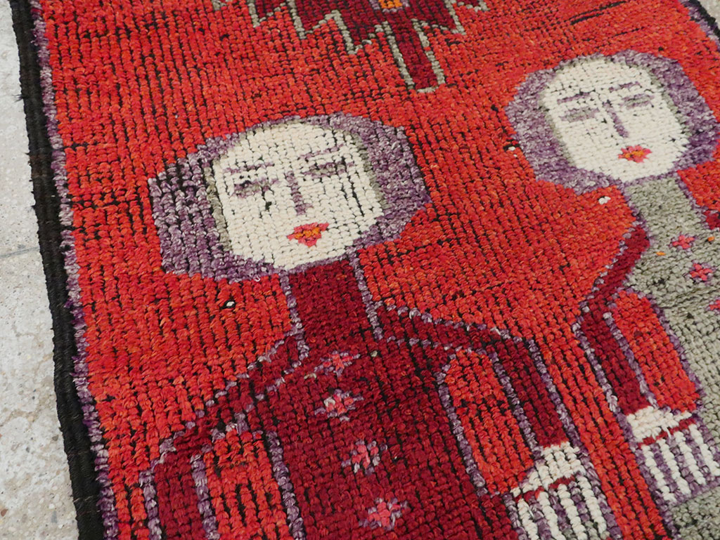 Vintage Turkish Anatolian Pictorial Runner, No.29757 - Galerie Shabab