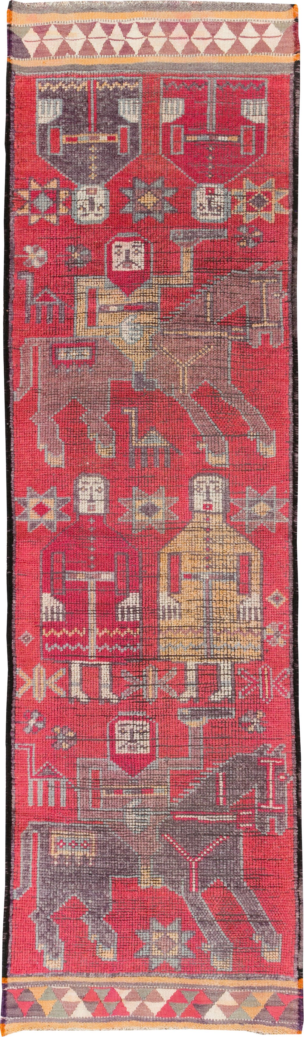 Vintage Turkish Anatolian Pictorial Runner, No.29758 - Galerie Shabab