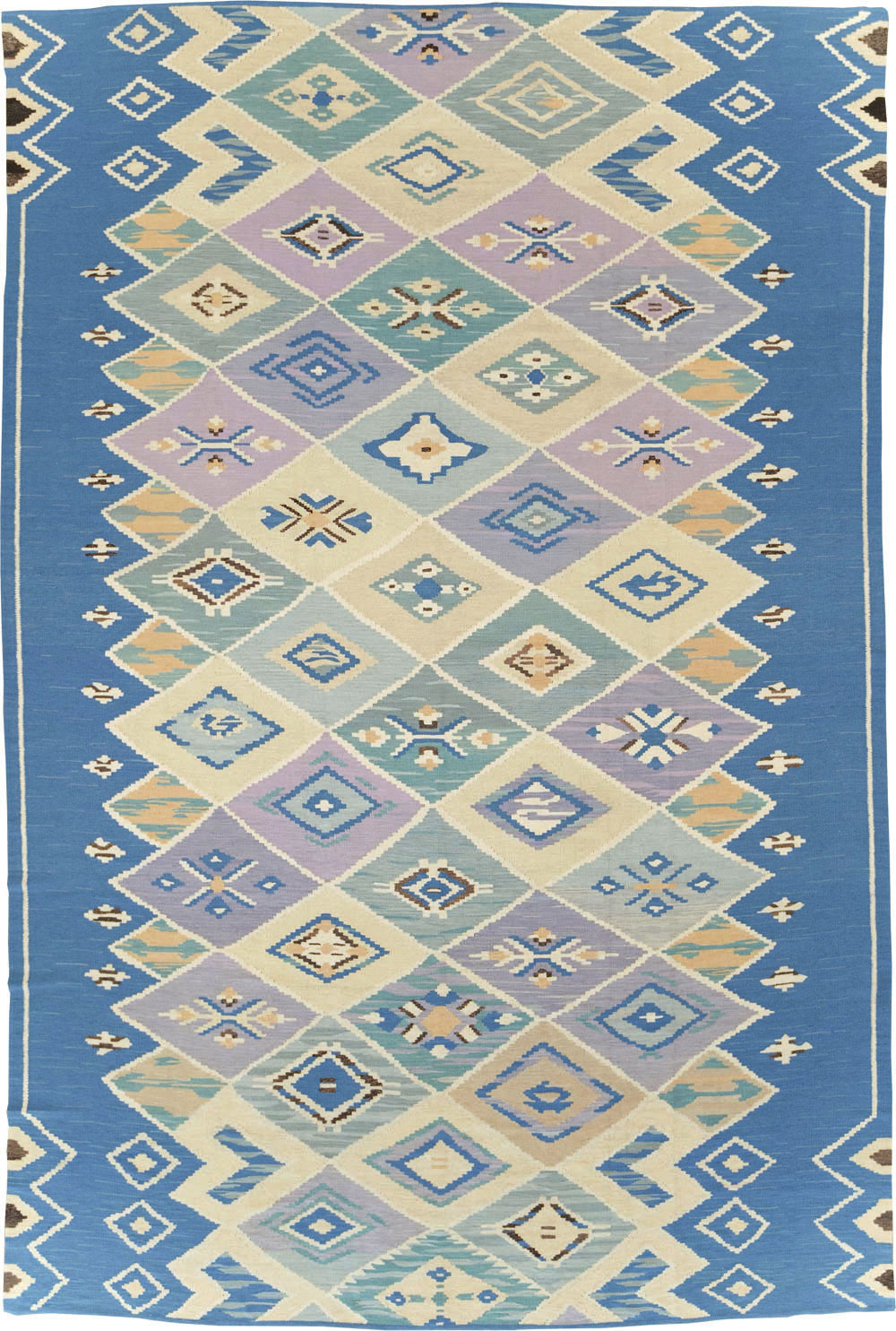 Swedish Inspired Contemporary Turkish Flatweave Kilim Room Size Carpet, No.29760 - Galerie Shabab