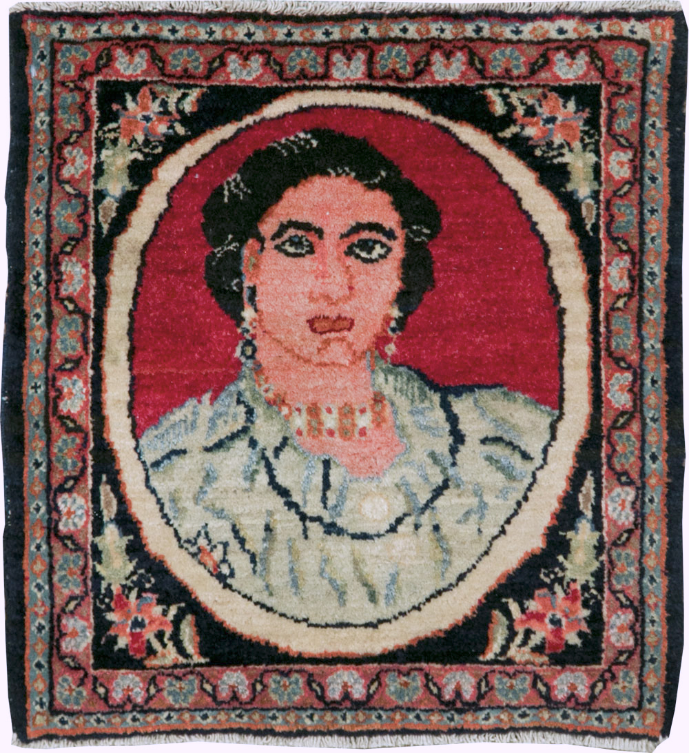 Vintage Persian Tabriz Pictorial Throw Rug (Pair: 1 of 2), No.29766 - Galerie Shabab