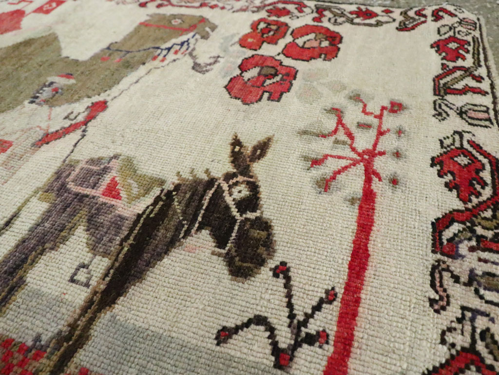 Vintage Turkish Anatolian Pictorial Throw Rug, No.29767 - Galerie Shabab