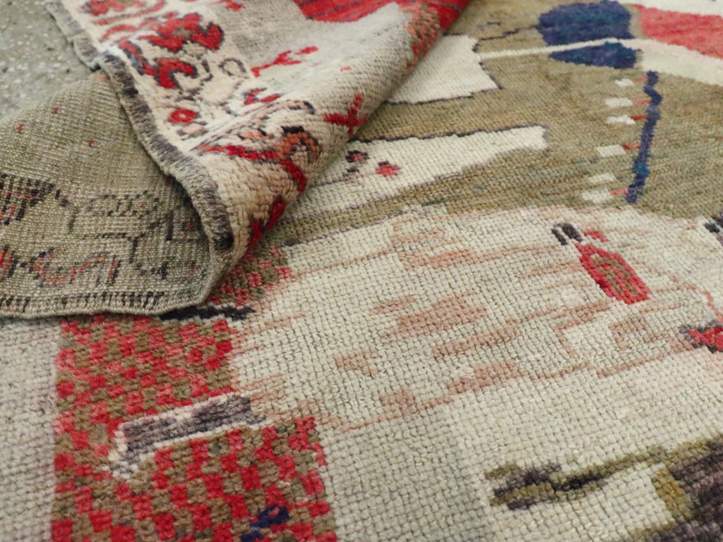 Vintage Turkish Anatolian Pictorial Throw Rug, No.29767 - Galerie Shabab