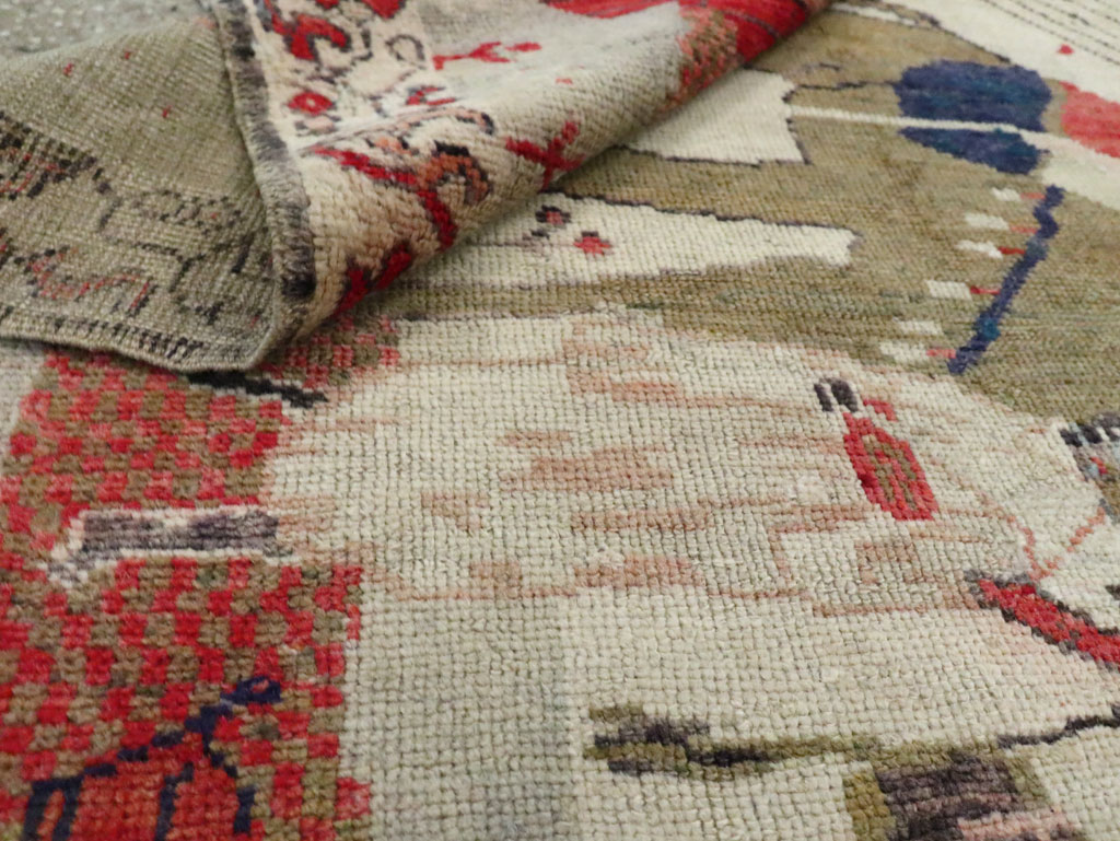 Vintage Turkish Anatolian Pictorial Throw Rug, No.29767 - Galerie Shabab