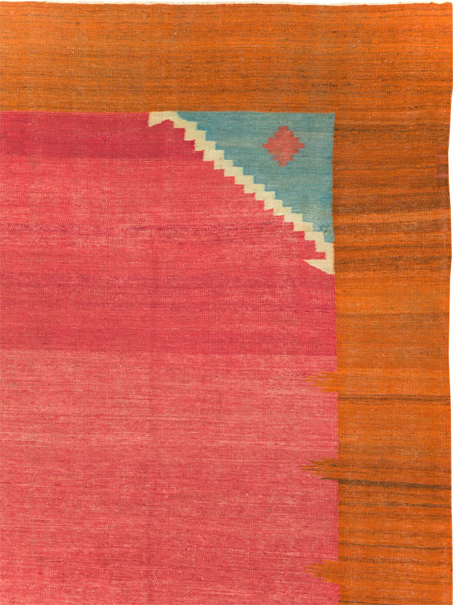 Antique Indian Flatweave Dhurrie Room Size Carpet, No.29772 - Galerie Shabab